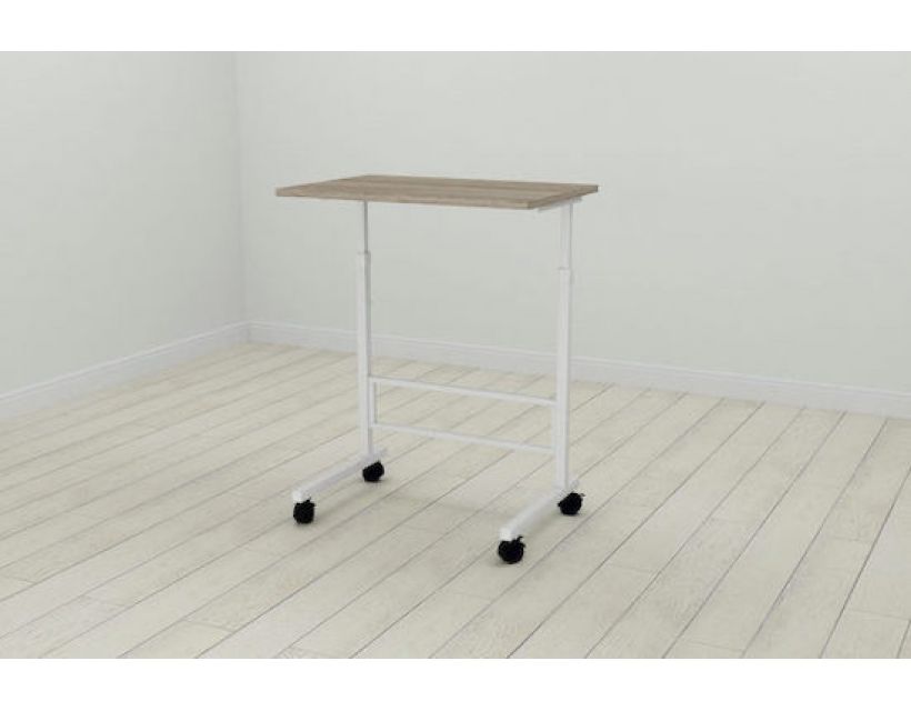 Стіл приставний Ferrum-decor Аміго 62x60x40 метал Білий ДСП Дуб Дуб Сонома Трюфель 16мм (FRD-102537)