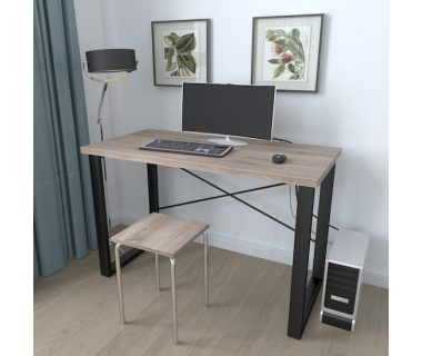 Письмовий стіл Ferrum-decor Драйв 750x1200x600 Чорний метал ДСП Дуб Сонома Трюфель 32 мм (FRD-103321)