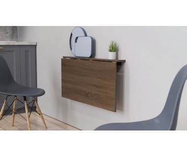 Обідній стіл трансформер Ніка настінний Ferrum-decor 420x900x500 Чорний метал ДСП Дуб Сонома Трюфель 16 мм (FRD-105168)