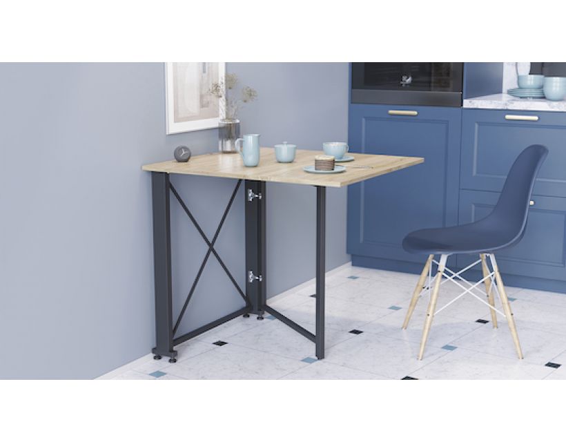 Стіл-книга трансформер Оріон 1 Ferrum-decor 750x810x730 Чорний метал ДСП Дуб Сонома 16 мм (FRD-104600)