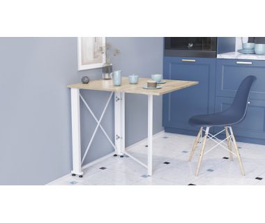 Стіл-книга трансформер Оріон 1 Ferrum-decor 750x810x730 Білий метал ДСП Дуб Сонома 16 мм (FRD-104607)