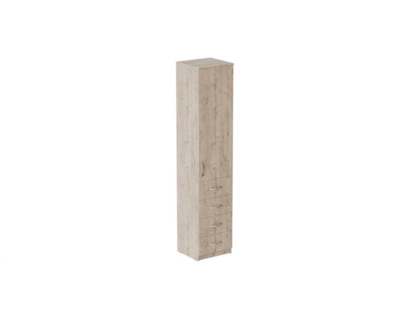 Пенал Анжело Ferrum-decor на 3 полки с дверью и 4 ящиками 1900x400x380 ДСП Дуб Артизан 16 мм (FRD-104931)