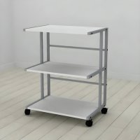 Етажерка на коліщатках Ferrum-decor Каміло 75x40x60 метал Сірий ДСП Білий 16мм (FRD-102547)