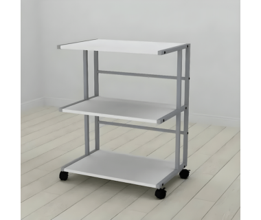 Этажерка на колесиках Ferrum-decor Камило 75x40x60 металл Серый ДСП Белый 16мм (FRD-102547)