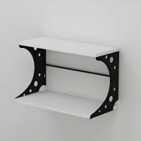 Полка настенная Ferrum-decor Букин 330x700x240 металл Черный ДСП Белый 16 мм (FRD-102884)