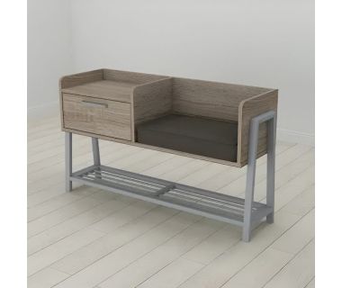 Банкетка с тумбочкой и сидением Ferrum-decor Бланка 540x1000x320 металл Серый ДСП Сонома Трюфель 16 мм (FRD-103042) Банкетка с тумбочкой и сидением Ferrum-decor Бланка 540x1000x320 металл Серый ДСП Сонома Трюфель 16 мм (FRD-103042)