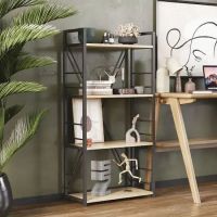 Етажерка 4/60 Ferrum-decor Серії Коннект 120x60x28 чорний ДСП Дуб Сонома 16мм (FRD-104239)