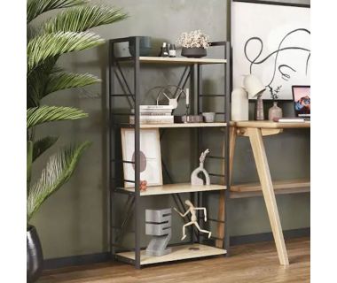 Етажерка 4/60 Ferrum-decor Серії Коннект 120x60x28 чорний ДСП Дуб Сонома 16мм (FRD-104239)