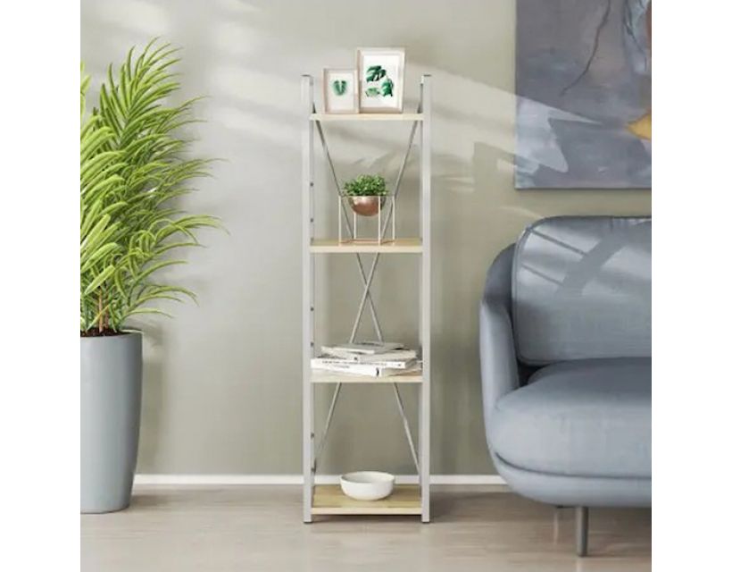 Етажерка 4/34 Ferrum-decor Серії Коннект 120x34x28 сірий ДСП Дуб Сонома 16мм (FRD-104286)