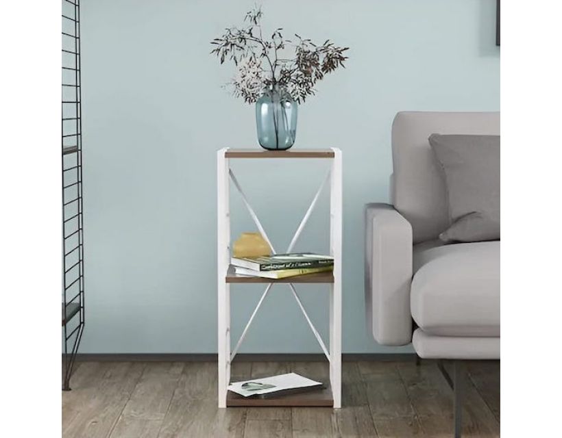 Етажерка 3/34 Ferrum-decor Серії Коннект 73x34x28 білий ДСП Дуб Сонома Трюфель 16мм (FRD-104299)