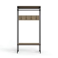 Вешалка напольная Ferrum-decor Трелис 14 180x90x38 черный ДСП Дуб Сонома 16мм (FRD-104346)