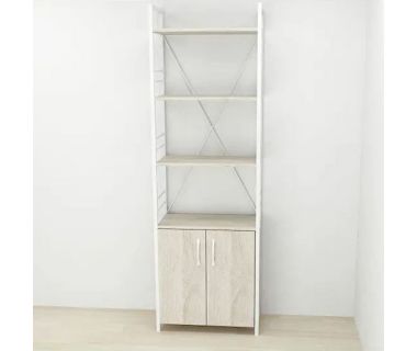 Этажерка 4/60 Ferrum-decor Серии Конект с тумбой 179x60x28 Белый ДСП Сонома (FRD-104494)