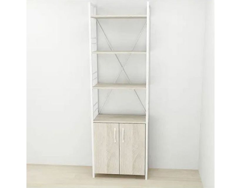 Этажерка 4/60 Ferrum-decor Серии Конект с тумбой 179x60x28 Белый ДСП Сонома (FRD-104494)