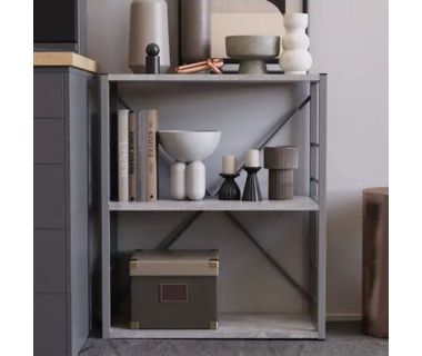 Этажерка 3/60 Ferrum-decor Серии Коннект 73x60x28 серый ДСП Бетон 16мм (FRD-105546)