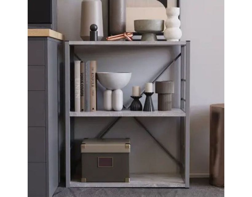 Етажерка 3/60 Ferrum-decor Серії Коннект 73x60x28 сірий ДСП Бетон 16мм (FRD-105546)