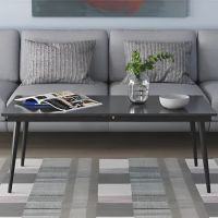 Стол журнальный трансформер Dandi Small Ferrum-decor 45x120(160)x70 Черный металл ДСП Сосна Кембра 16 мм (FRD-106794)