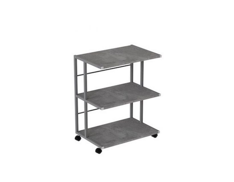 Этажерка на колесиках Ferrum-decor Камило 75x40x60 металл Серый ДСП Бетон 16мм (FRD-102553)