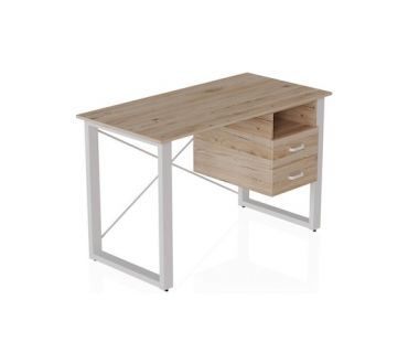Письменный стол с ящиками Ferrum-decor Оскар 750x1400x700 металл Белый ДСП Артизан 16 мм (FRD-103283) Письменный стол с ящиками Ferrum-decor Оскар 750x1400x700 металл Белый ДСП Артизан 16 мм (FRD-103283)