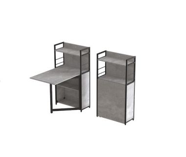 Стол книга с этажеркой Практик 1 Ferrum-decor 1200x640x990 Черный металл ДСП Бетон 16 мм (FRD-104617) Стол книга с этажеркой Практик 1 Ferrum-decor 1200x640x990 Черный металл ДСП Бетон 16 мм (FRD-104617)