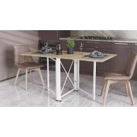 Стол-книга трансформер Орион 2 Ferrum-decor 750x1520x730 Белый металл ДСП Дуб Сонома 16 мм (FRD-104593)