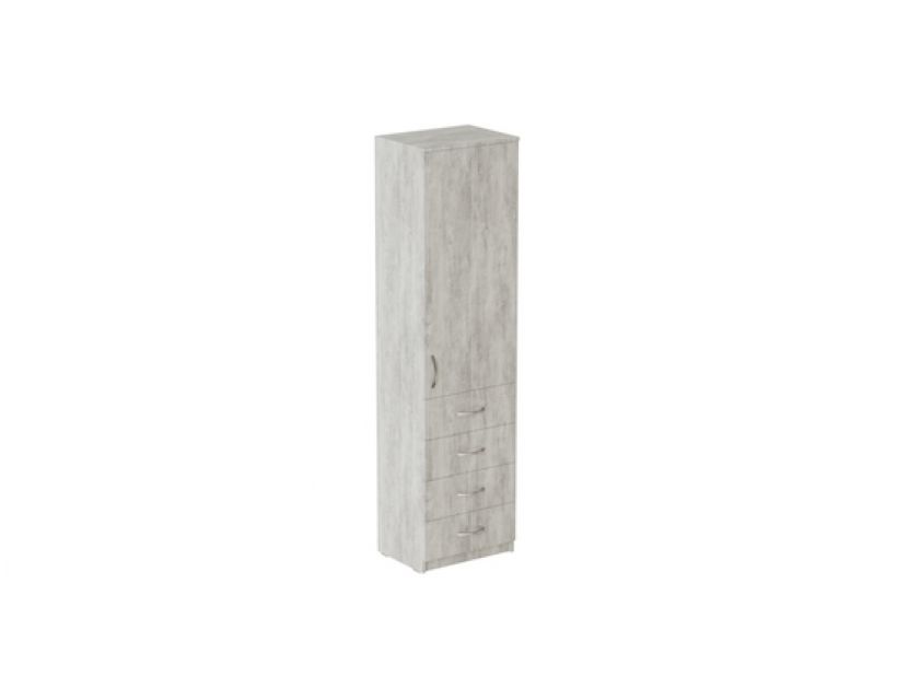 Пенал Анжело Ferrum-decor на 3 полицях з дверима та 4 ящиками 1900x500x380 ДСП Бетон 16 мм (FRD-104970)