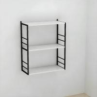 Книжкова полиця універсальна Ferrum-decor Стим 2 74x63x26 чорний ДСП Білий 16мм (FRD-104103)