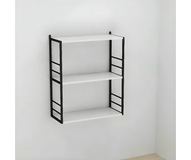 Книжкова полиця універсальна Ferrum-decor Стим 2 74x63x26 чорний ДСП Білий 16мм (FRD-104103)