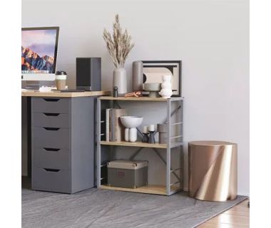Этажерка 3/60 Ferrum-decor Серии Коннект 73x60x28 серый ДСП Дуб Сонома 16мм (FRD-104269)