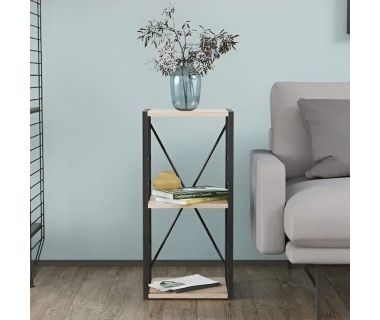 Этажерка 3/34 Ferrum-decor Серии Коннект 73x34x28 черный ДСП Дуб Артизан 16мм (FRD-104290)