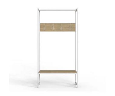 Вешалка напольная Ferrum-decor Трелис 12 180x90x38 белый ДСП Дуб Сонома 16мм (FRD-104316)