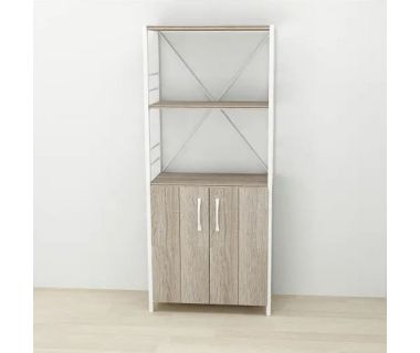 Етажерка 3/60 Ferrum-decor Серії Конект із тумбою 144x60x28 Білий ДСП Сонома Трюфель (FRD-104453)