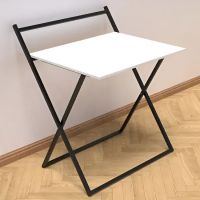 Стол трансформер Компакт 1 Ferrum-decor 750x790x720 Черный металл ДСП Белый 16 мм (FRD-104676)