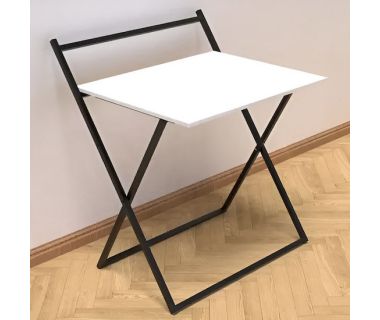 Стол трансформер Компакт 1 Ferrum-decor 750x790x720 Черный металл ДСП Белый 16 мм (FRD-104676)
