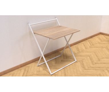 Стіл трансформер Компакт 1 Ferrum-decor 750x790x720 Білий метал ДСП Дуб Сонома 16 мм (FRD-104686)