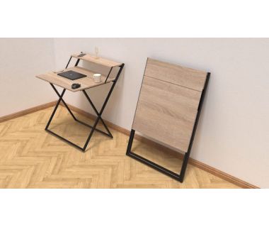 Стіл трансформер Компакт 2 Ferrum-decor 750x790x720 Чорний метал ДСП Дуб Сонома 16 мм (FRD-104693)