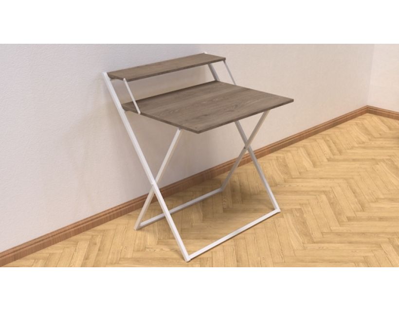 Стіл трансформер Компакт 2 Ferrum-decor 750x790x720 Білий метал ДСП Дуб Сонома Трюфель 16 мм (FRD-104701)