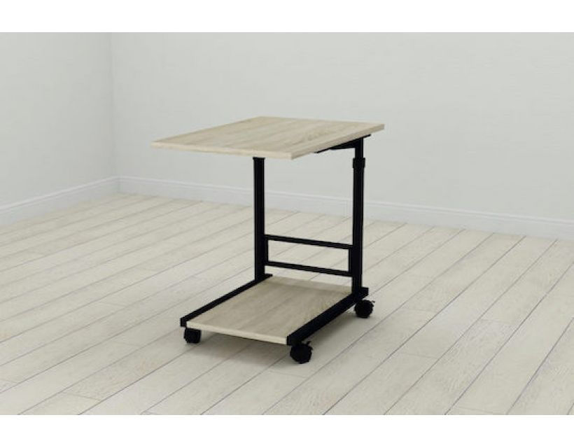 Стіл приставний Ferrum-decor Френу 62x40x60 метал Чорний ДСП Дуб Сонома 16мм (FRD-102508)