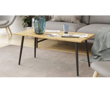 Стіл журнальний Монтана Ferrum-decor 45x100x50 Чорний метал ДСП Дуб Артизан 16 мм (FRD-106718)