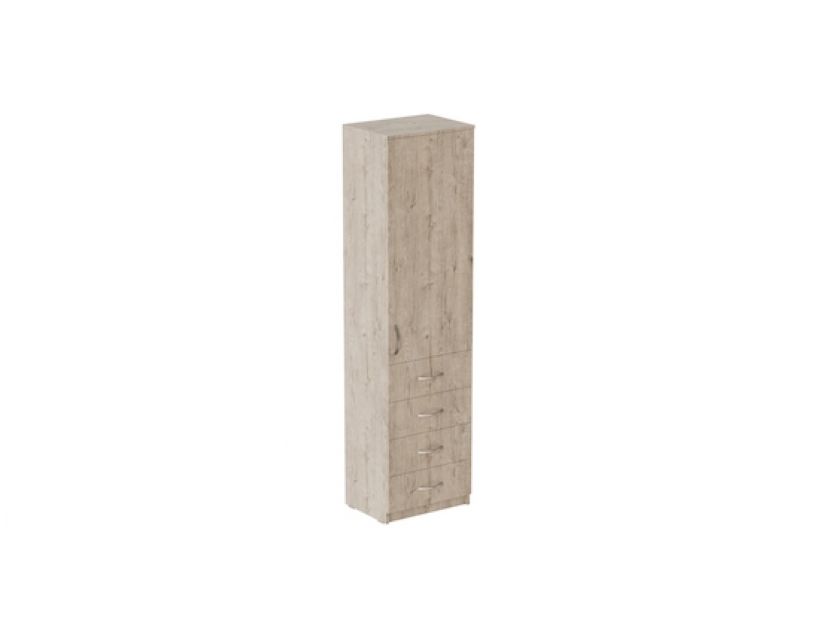 Пенал Анжело Ferrum-decor на 3 полки с дверью и 4 ящиками 1900x500x380 ДСП Дуб Артизан 16 мм (FRD-104966)
