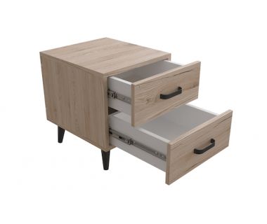 Тумба Вива 2 на конусных ножках Ferrum-decor 41x35x40 Черный металл ДСП Дуб Сан-Марино 16 мм (FRD-106814)