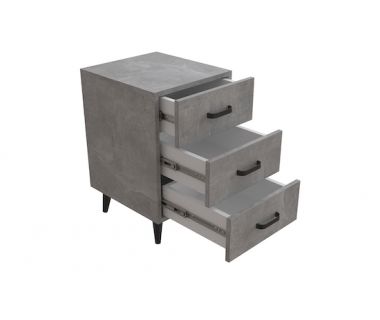 Тумба Вива 3 на конусных ножках Ferrum-decor 56,5x35x40 Черный металл ДСП Бетон 16 мм (FRD-106817)
