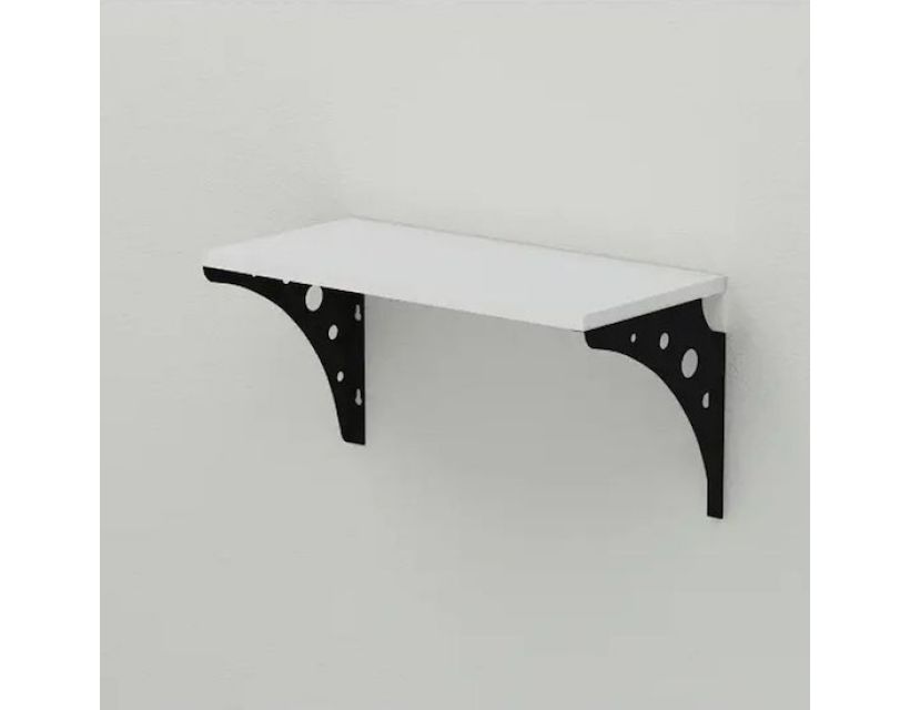 Полиця настінна Ferrum-decor Ханді 2 240x500x240 метал Чорний ДСП Білий 16 мм (FRD-102554)