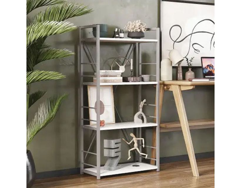 Етажерка 4/60 Ferrum-decor Серії Коннект 120x60x28 сірий ДСП Білий 16мм (FRD-104248)