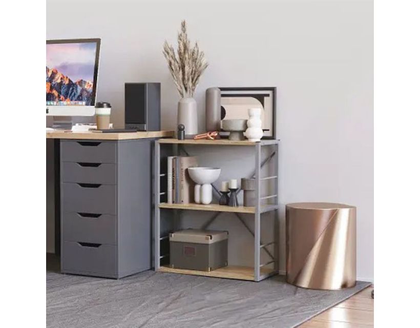 Етажерка 3/60 Ferrum-decor Серії Коннект 73x60x28 сірий ДСП Дуб Сонома 16мм (FRD-104269)