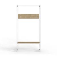 Вешалка напольная Ferrum-decor Трелис 12 180x90x38 белый ДСП Дуб Сонома 16мм (FRD-104316)
