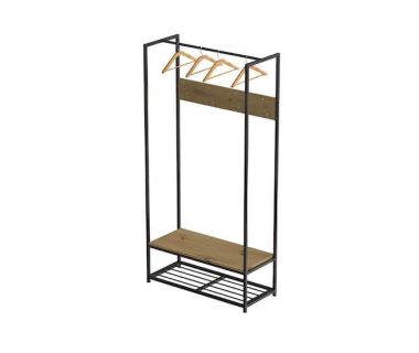 Вешалка напольная Ferrum-decor Трелис 13 180x90x38 черный ДСП Дуб Артизан 16мм (FRD-104327)