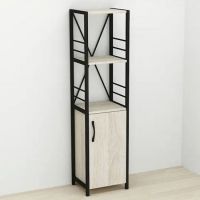 Етажерка 3/34 Ferrum-decor Серії Конект із тумбою 144x34x28 Чорний ДСП Сонома (FRD-104424)