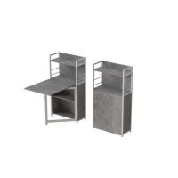 Стіл книга з етажеркою Практик 1 Ferrum-decor 1200x640x990 Білий метал ДСП Бетон 16 мм (FRD-104624)