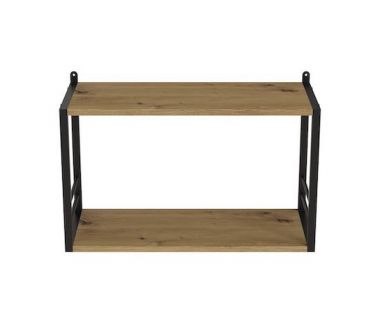 Книжная полка универсальная Ferrum-decor Стим 1 38x63x26 черный ДСП Дуб Артизан 16мм (FRD-104087)