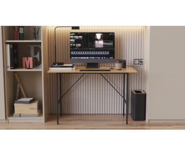 Стіл письмовий TIME Тайм Ferrum-decor 750x1200x500 Чорний метал ДСП Дуб Артизан 16 мм (FRD-104883)